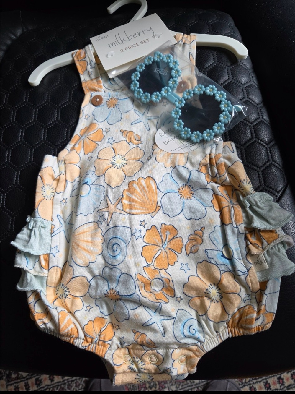 NWT Milkberry Baby Girl Bamboo Bubble Romper Ocean Themed